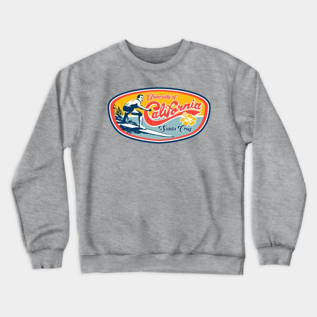 UC Santa Cruz UCSC Classic Surfer Design Crewneck Sweatshirt by Vector Deluxe